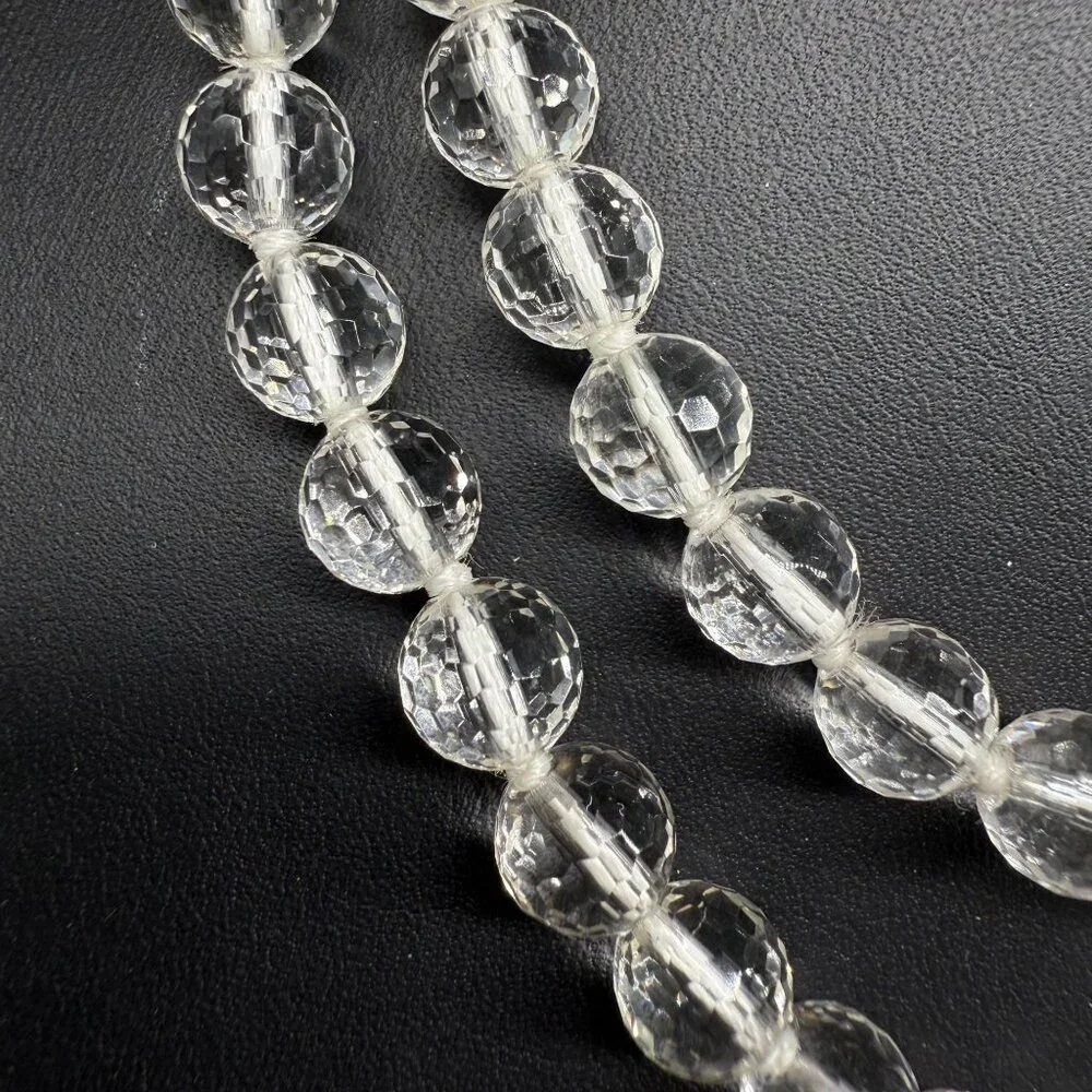 925 Sterling Silver Clear Faceted Rock Crystal Necklace Slane and Slane